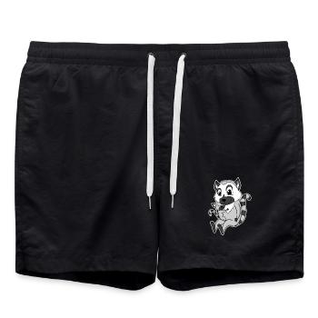 Lemur Family - Lemur with Baby - Lemurs - Swim Trunks - black - Front - AI Model Male 185 light (185cm)