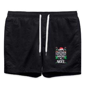 C'est Mon Pull Moche De Noël Inflation Cadeau - Short de bain - noir - Devant - AI Model Male 185 light (185cm)