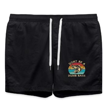 Vintage Retro Bass Fish Design - Short de bain - noir - Devant - AI Model Male 185 light (185cm)