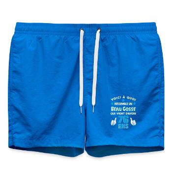 76 ans anniversaire homme cadeau drôle humour - Short de bain - cobalt blue - Devant