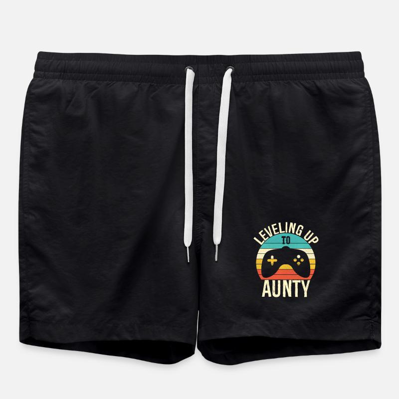 Leveling up to aunty - Swim Trunks - black