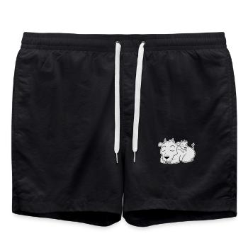 Goat Family - Goat with Baby - Swim Trunks - black - Front - AI Model Male 185 light (185cm)
