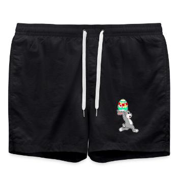Jogging de Pâques avec un lapin - Short de bain - noir - Devant - AI Model Male 185 light (185cm)