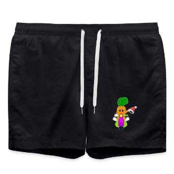 Karotte Weihnachten Motorroller - Badeshorts - Schwarz - Vorne - AI Model Male 185 light (185cm)