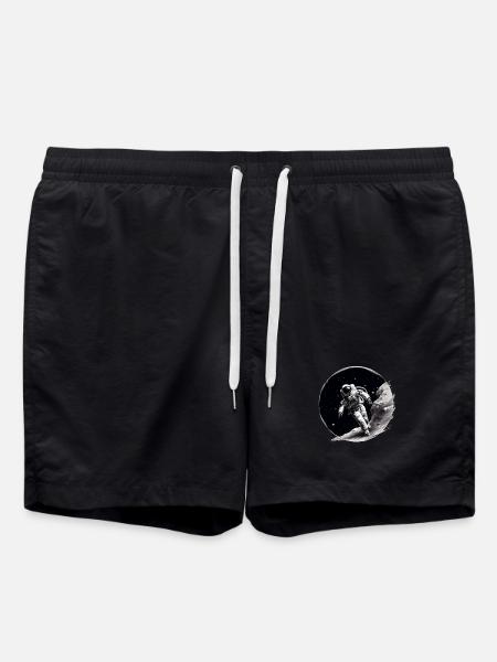 astronaut on the moon - Swim Trunks - black