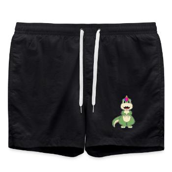 Dinosaur Unicorn - Swim Trunks - black - Front - AI Model Male 185 light (185cm)