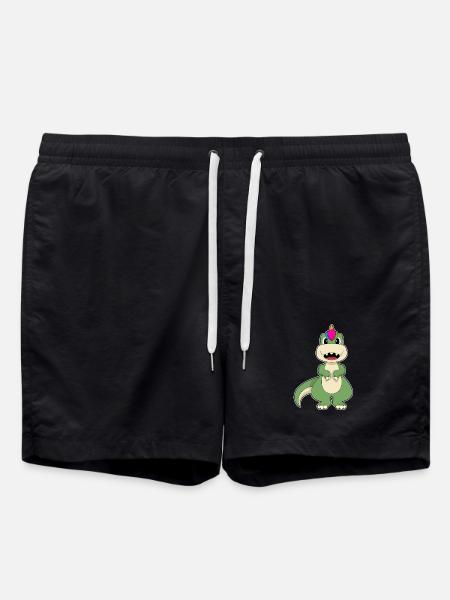 Dinosaur Unicorn - Swim Trunks - black