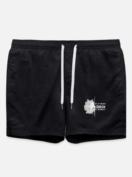 Koordinaten Lübeck - Badeshorts - Schwarz