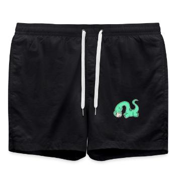 Dino avec Bébé Dino - Dinosaure - Short de bain - noir - Devant - AI Model Male 185 light (185cm)