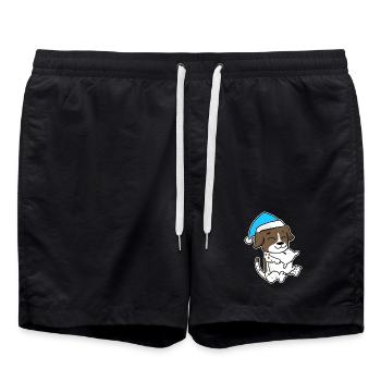 German Shorthaired Pointer Sleeping Fatigue Dog - Swim Trunks - black - Front - AI Model Male 185 light (185cm)