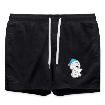 Maltais, Dormir, Fatigue, Chien - Short de bain - noir - Devant - AI Model Male 185 light (185cm)