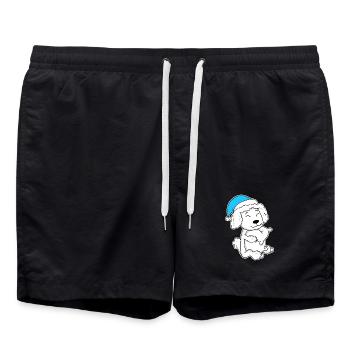 Poodle Sleeping Tiredness Dog - Swim Trunks - black - Front - AI Model Male 185 light (185cm)