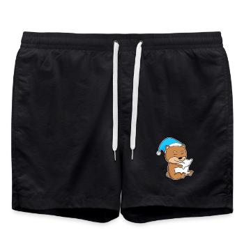 Shiba Inu Sleeping Fatigue Dog - Swim Trunks - black - Front - AI Model Male 185 light (185cm)