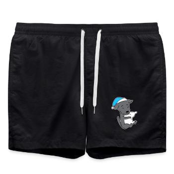 Italian Greyhound Sleeping Tiredness Dog - Swim Trunks - black - Front - AI Model Male 185 light (185cm)
