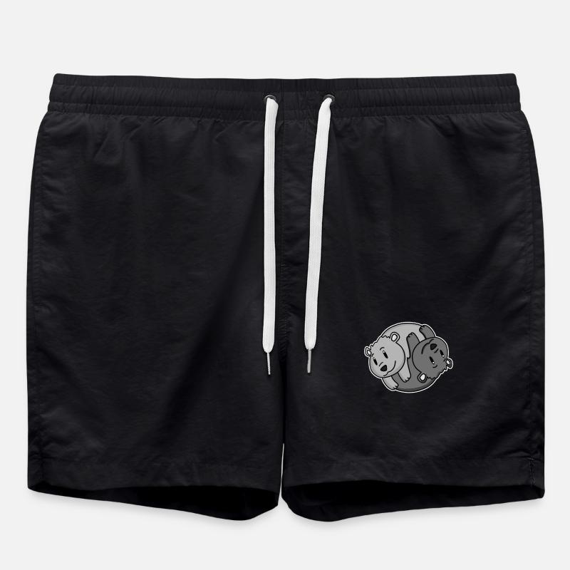 Yin Yang Bär - Badeshorts - Schwarz