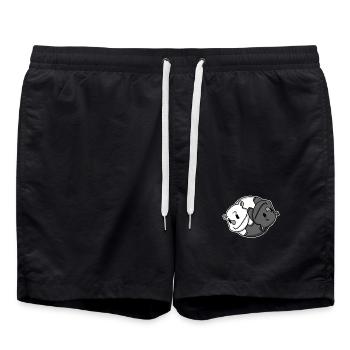 Yin Yang Rhinoceros - Swim Trunks - black - Front - AI Model Male 185 light (185cm)