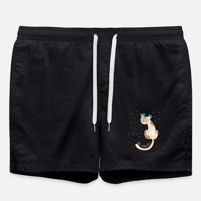 Cat, be smart - Swim Trunks - black