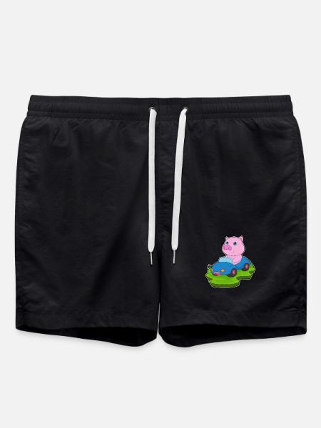 Pig Car - Swim Trunks - black