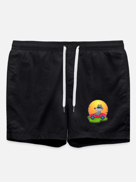 Raccoon Car - Swim Trunks - black