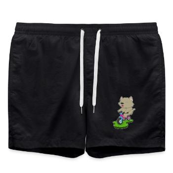 Katze Fahrrad - Badeshorts - Schwarz - Vorne - AI Model Male 185 light (185cm)