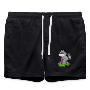Waschbär Fahrrad - Badeshorts - Schwarz - Vorne - AI Model Male 185 light (185cm)