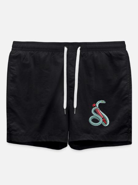 Snake Student Crayon School - Swim Trunks - black