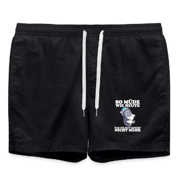 Ausschlafen Müde Spruch lustig Schlafen - Affe - Badeshorts - Schwarz - Vorne - AI Model Male 185 light (185cm)