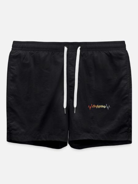 Fire Brigade Heartbeat - Swim Trunks - black