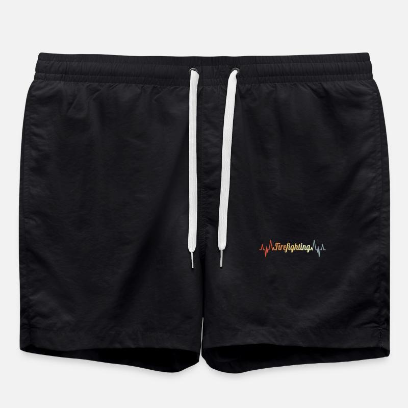Fire Brigade Heartbeat - Swim Trunks - black