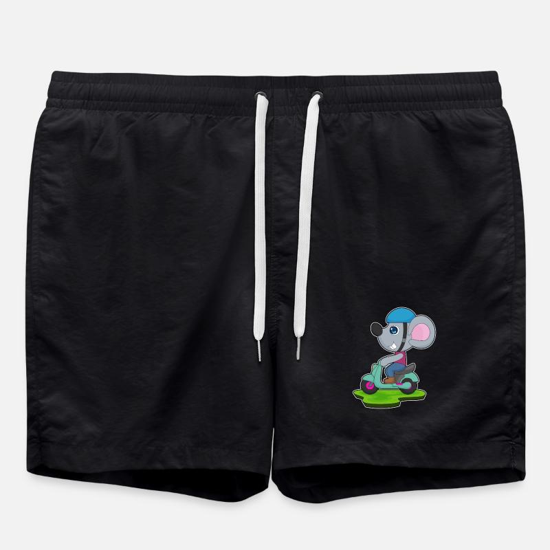 Maus Motorrad - Badeshorts - Schwarz