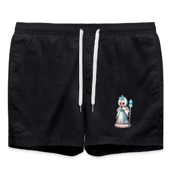 Ded Moroz Snegurotschka russischer Weihnachtsmann - Badeshorts - Schwarz - Vorne - AI Model Male 185 light (185cm)