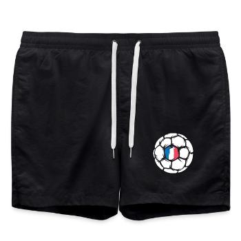 Championnats d’Europe de France de handball par équipe Icône du ballon par équipe - Short de bain - noir - Devant - AI Model Male 185 light (185cm)