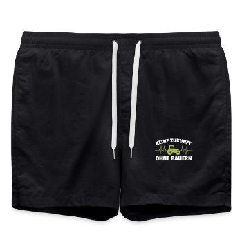 Keine Zukunft ohne Bauern Bauer Demo Landwirt - Badeshorts - Schwarz - Vorne - AI Model Male 185 light (185cm)