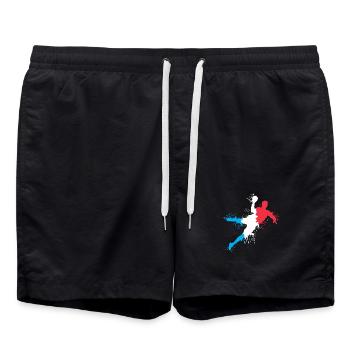 Équipe de France de handball Explosion de handballeurs Championnat d’Europe - Short de bain - noir - Devant - AI Model Male 185 light (185cm)