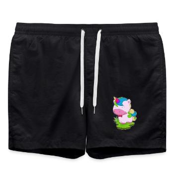 Unicorn Bow Tie - Swim Trunks - black - Front - AI Model Male 185 light (185cm)
