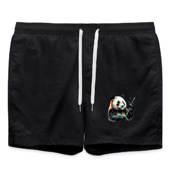 Panda - Badeshorts - Schwarz - Vorne - AI Model Male 185 light (185cm)