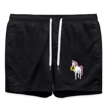 Unicorn Sunflower - Swim Trunks - black - Front - AI Model Male 185 light (185cm)