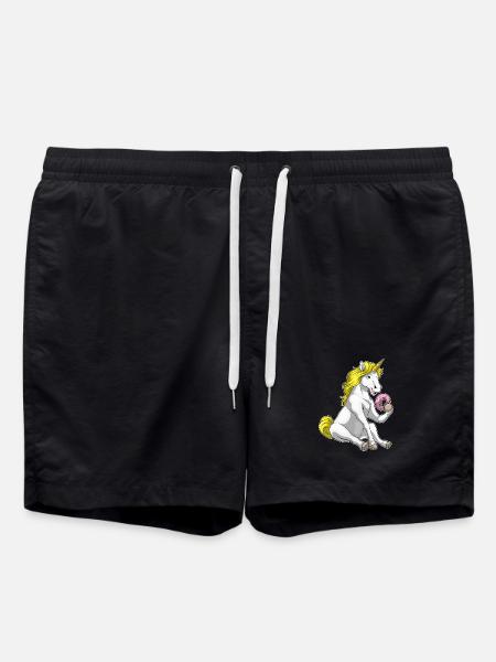Einhorn Donut - Badeshorts - Schwarz