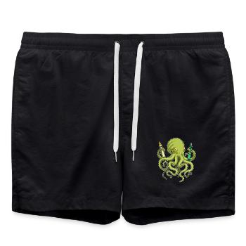 École d’Élèves Octopus au Crayons - Short de bain - noir - Devant - AI Model Male 185 light (185cm)