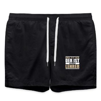 Lehrer Spruch Lusitg - Badeshorts - Schwarz - Vorne - AI Model Male 185 light (185cm)