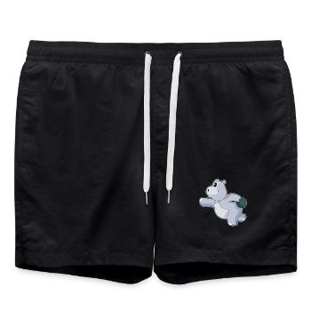 Hippopotame Bowling Boule de bowling - Short de bain - noir - Devant - AI Model Male 185 light (185cm)