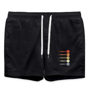 Vintage Dartpfeile Skizze - Badeshorts - Schwarz - Vorne - AI Model Male 185 light (185cm)