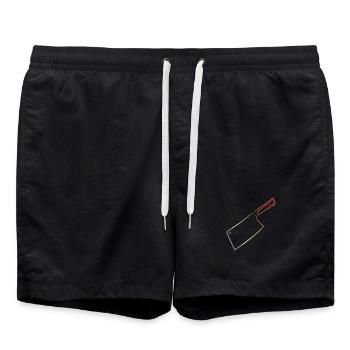 Retro Messer - Badeshorts - Schwarz - Vorne - AI Model Male 185 light (185cm)