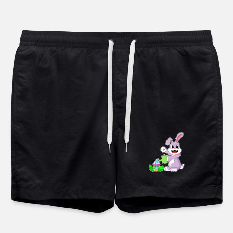 Hase Ostern Osterei Gießkanne - Badeshorts - Schwarz