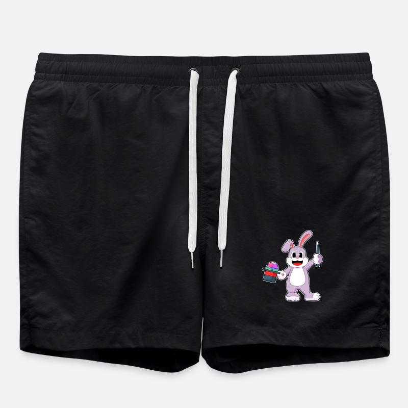Hase Ostern Zauberer - Badeshorts - Schwarz