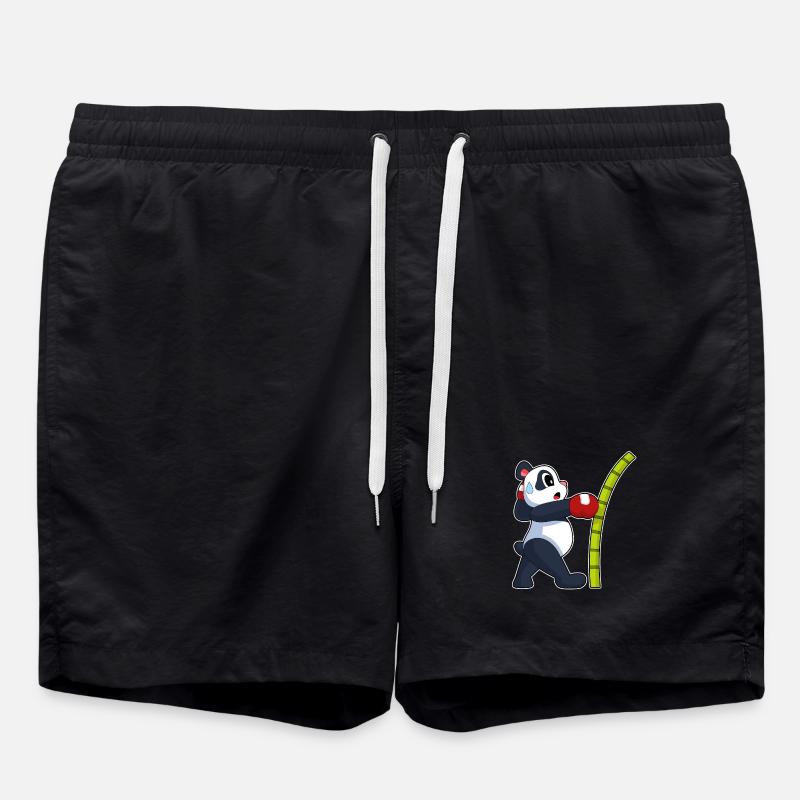 Panda Boxer Boxhandschuhe Boxen - Badeshorts - Schwarz