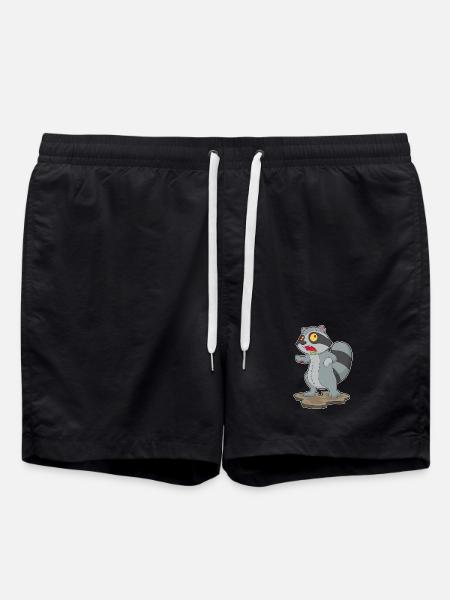Waschbär Halloween Zombie - Badeshorts - Schwarz