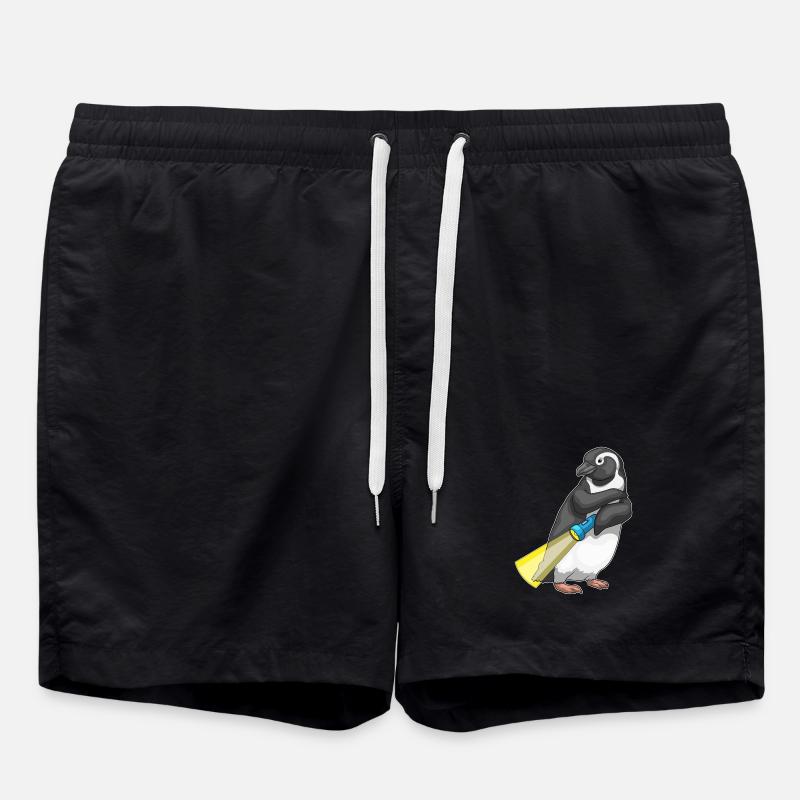 Penguin Flashlight - Swim Trunks - black