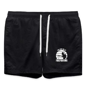 Feuerwehrmann Spruch - Badeshorts - Schwarz - Vorne - AI Model Male 185 light (185cm)