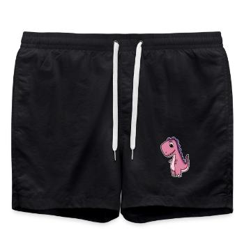 Dino Dinosaurier - Badeshorts - Schwarz - Vorne - AI Model Male 185 light (185cm)